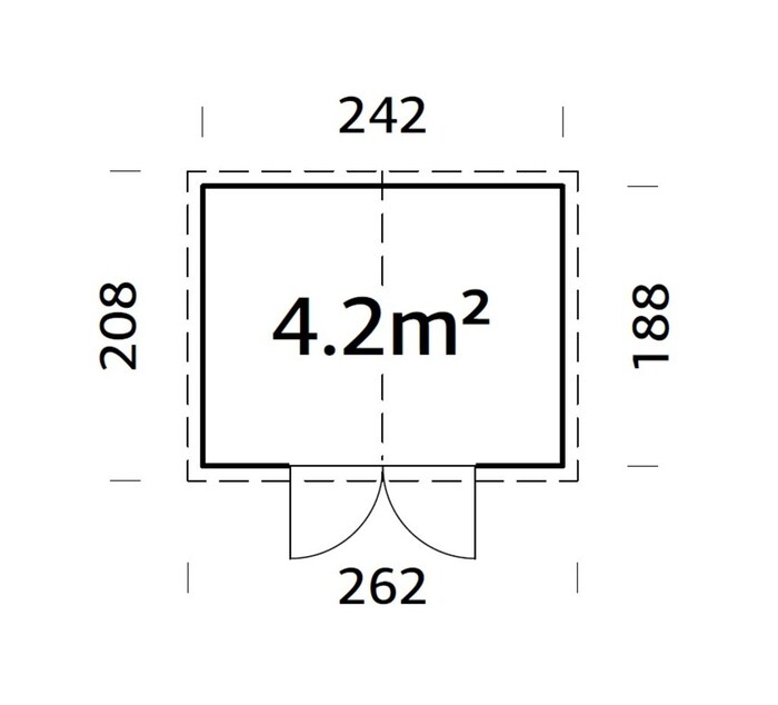 Palmako redskabsrum Elisa 208 x 262 cm
